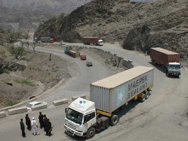 After 7 months, first Nato supply truck crosses Pak border After 7 months, first Nato supply truck crosses Pak border