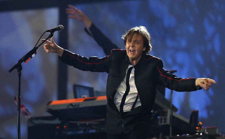 Ex-Beatle Sir Paul McCartney performs during the opening ceremony of the London 2012 Olympic Games. AFP Ex-Beatle Sir Paul McCartney performs during the opening ceremony of the London 2012 Olympic Games. AFP