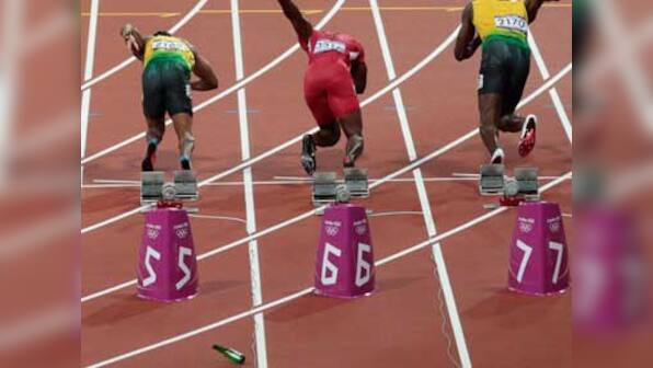 London police arrest bottle-thrower at 100m final