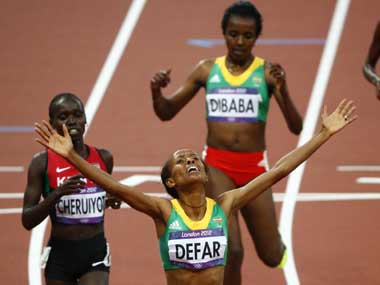 London 2012: Defar tops Dibaba to win 5000m, US win 4X100 relay gold London 2012: Defar tops Dibaba to win 5000m, US win 4X100 relay gold
