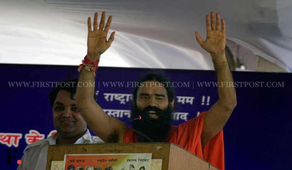 Baba Ramdev addresses the crowd at Ramlila Maidan. Naresh Sharma/ Firstpost Baba Ramdev addresses the crowd at Ramlila Maidan. Naresh Sharma/ Firstpost