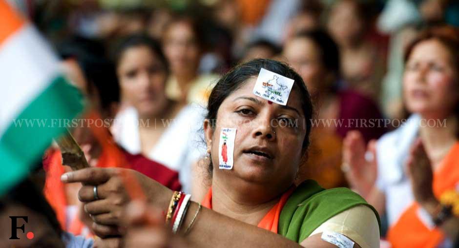 Ramdev's supporters wave flags at the Ramlila Maidan. Naresh Sharma/ Firstpost Ramdev's supporters wave flags at the Ramlila Maidan. Naresh Sharma/ Firstpost