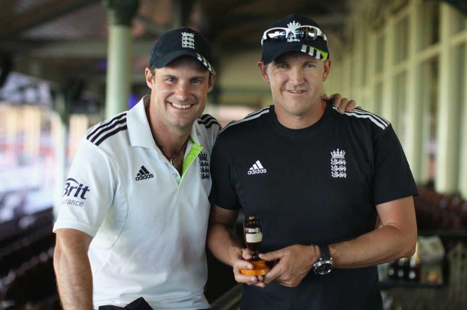 But there were some happy moments too. Here's Strauss with Andy Flower during day fiveof the Fifth Ashes Test match between Australia and England at Sydney Cricket Ground on January 7, 2011 where England emerged victorious. Getty Images But there were some happy moments too. Here's Strauss with Andy Flower during day fiveof the Fifth Ashes Test match between Australia and England at Sydney Cricket Ground on January 7, 2011 where England emerged victorious. Getty Images
