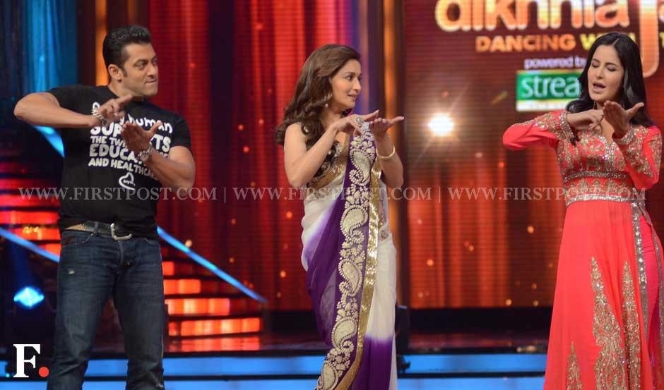 Salman Khan, Madhuri Dixit and Katrina Kaif. Sachin Gokhale/Firstpost Salman Khan, Madhuri Dixit and Katrina Kaif. Sachin Gokhale/Firstpost
