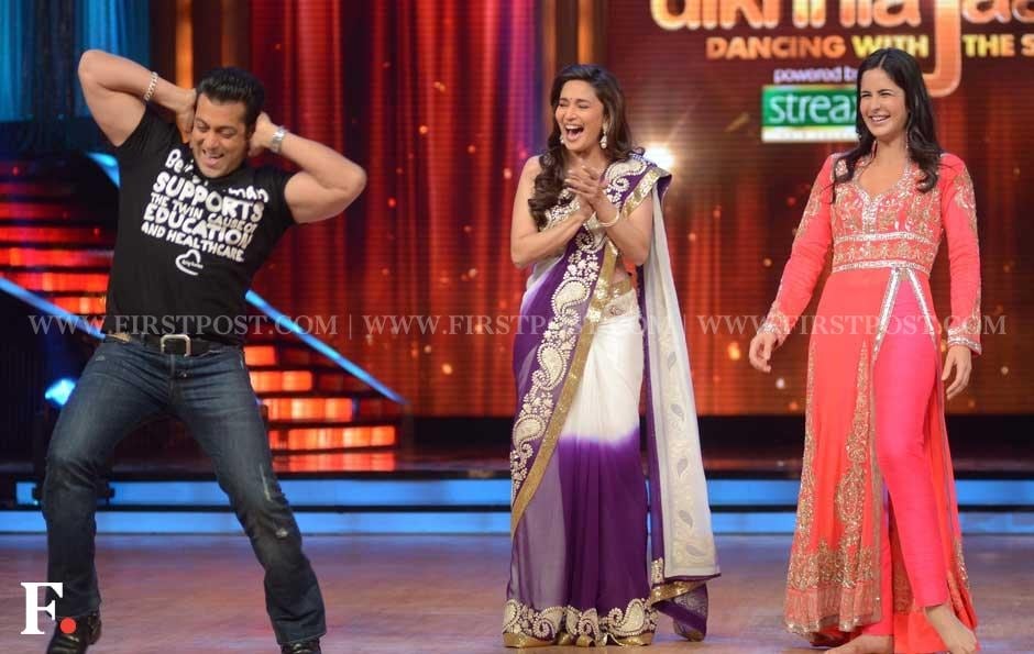 Salman Khan, Madhuri Dixit and Katrina Kaif. Sachin Gokhale/Firstpost Salman Khan, Madhuri Dixit and Katrina Kaif. Sachin Gokhale/Firstpost