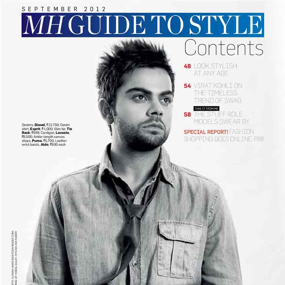 Virat Kohli poses for MH guide to style for the September issue. Courtesy: Men's Health Magazine Virat Kohli poses for MH guide to style for the September issue. Courtesy: Men's Health Magazine