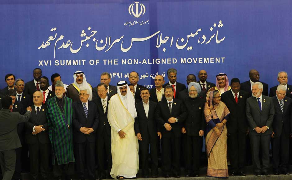 Prime Minister Manmohan Singh along with other Heads of State/Government and the Heads of Delegations at the XVI Non-Aligned Movement (NAM) Summit, in Tehran, Iran on 30 August 2012. Image courtesy PIB Prime Minister Manmohan Singh along with other Heads of State/Government and the Heads of Delegations at the XVI Non-Aligned Movement (NAM) Summit, in Tehran, Iran on 30 August 2012. Image courtesy PIB