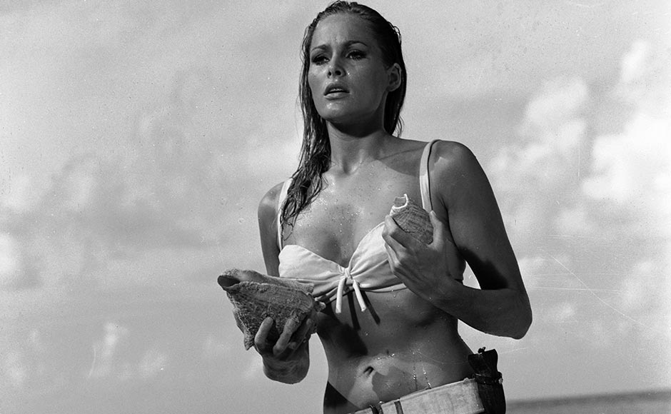 ...LLC shows Ursula Andress in a scene from the 1962 James Bond film, "...