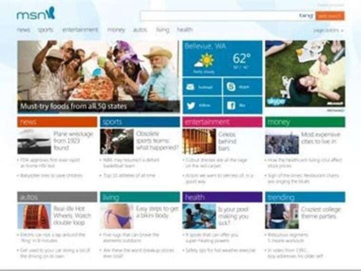Microsoft revamps MSN for news, ahead of Windows 8 launch  