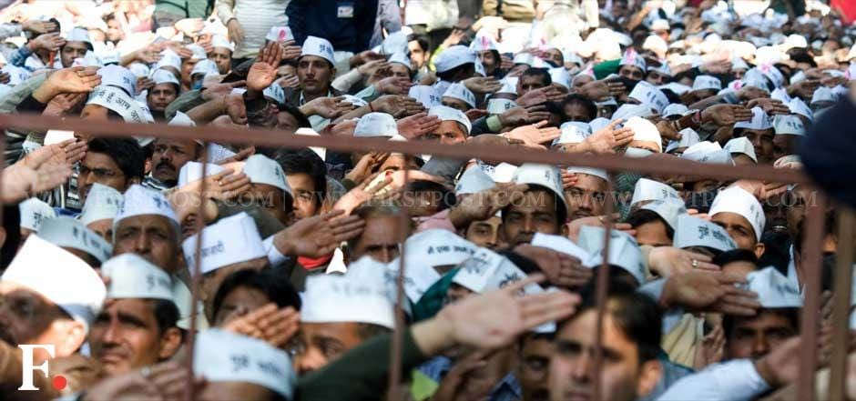 Supporters at the formal launch of the Aam Aadmi Party at Jantar Mantar. Naresh Sharma/ Firstpost Supporters at the formal launch of the Aam Aadmi Party at Jantar Mantar. Naresh Sharma/ Firstpost