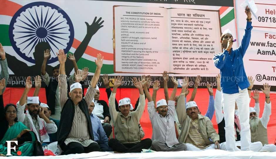 Arvind Kejriwal with other members of the national executive of the party at the formal launch of the Aam Aadmi Party at Jantar Mantar. Naresh Sharma/ Firstpost Arvind Kejriwal with other members of the national executive of the party at the formal launch of the Aam Aadmi Party at Jantar Mantar. Naresh Sharma/ Firstpost