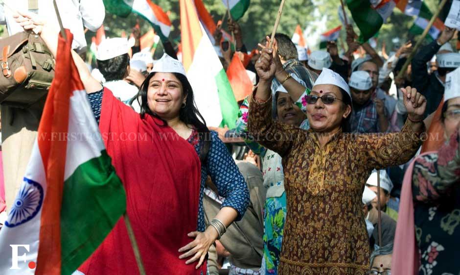Supporters at the formal launch of the Aam Aadmi Party at Jantar Mantar. Naresh Sharma/ Firstpost Supporters at the formal launch of the Aam Aadmi Party at Jantar Mantar. Naresh Sharma/ Firstpost