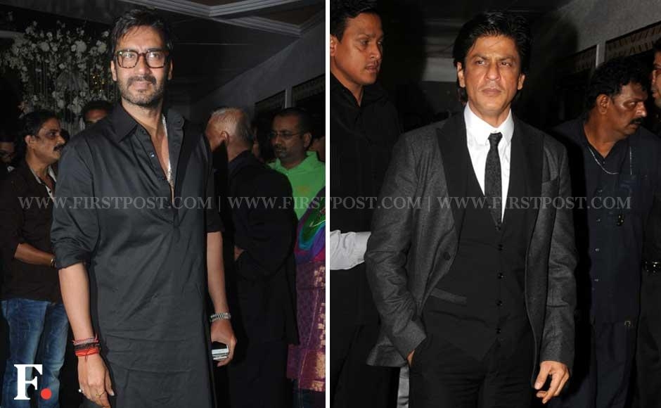 Images: SRK, Ajay Devgn spotted at the same party, first time after fight Images: SRK, Ajay Devgn spotted at the same party, first time after fight
