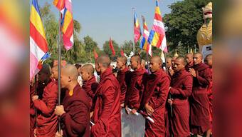 Myanmar monks protest crackdown on demonstrators at copper mine