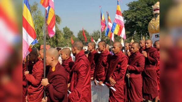 Myanmar monks protest crackdown on demonstrators at copper mine