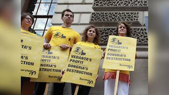 Group protests against Vedanta mine near embassy in London