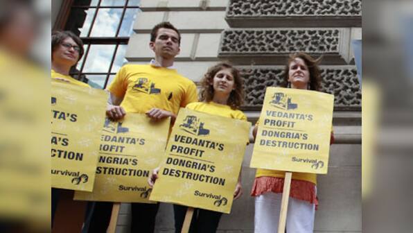 Group protests against Vedanta mine near embassy in London