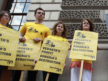 Group protests against Vedanta mine near embassy in London Group protests against Vedanta mine near embassy in London