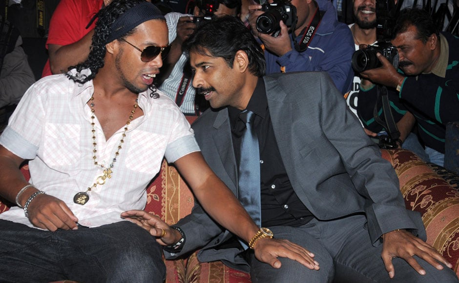 Ronaldinho with Ventakesh Rao, who also owns the English FA outfit, Blackburn Rovers. Sachin Gokhale/Firstpost. Ronaldinho with Ventakesh Rao, who also owns the English FA outfit, Blackburn Rovers. Sachin Gokhale/Firstpost.
