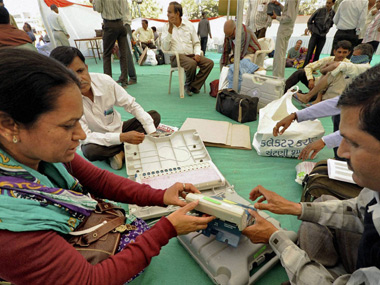 Gujarat polls: 18 percent voter turnout in first three hours Gujarat polls: 18 percent voter turnout in first three hours