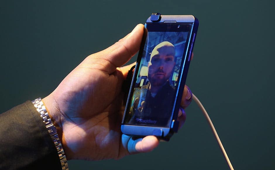  The Blackberry Z10 video feature is demonstrated at the BlackBerry 10 launch event. Mario Tama/Getty Images 