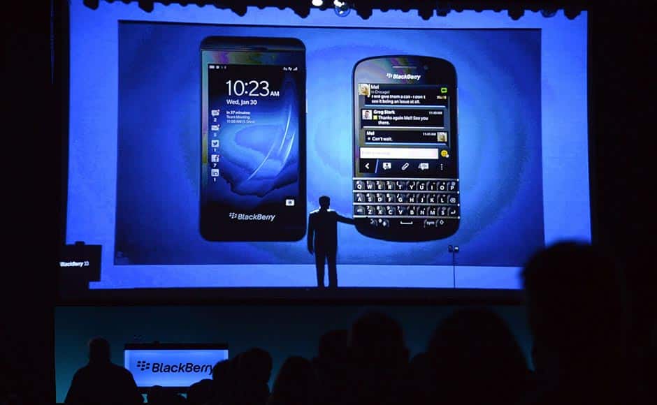 Thorsten Heins, CEO BlackBerry at the launch event in New York. Nathan Denette/ The Canadian Press/AP