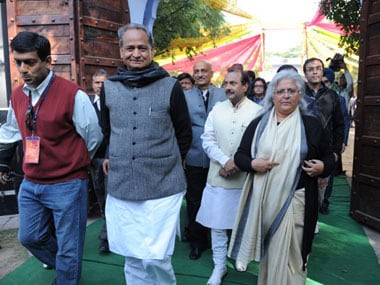 Rajasthan Chief Minister Ashok Gehlot at the Jaipur Literature Festival. AFP