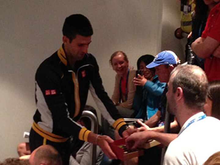 After Australian Open win, Djokovic hands out chocolates to reporters 