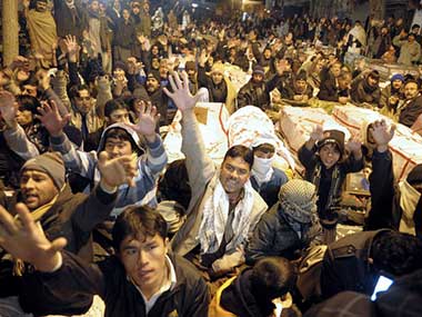 Pak bombings: Shias in Quetta refuse to bury victims, demand Army control Pak bombings: Shias in Quetta refuse to bury victims, demand Army control