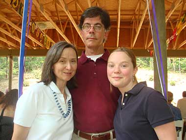 Kia Scherr (left) with her husband Alan, 58, and daughter, Naomi, 13, a few months before they were killed in the attacks on the Oberoi Trident Hotel in Mumbai.