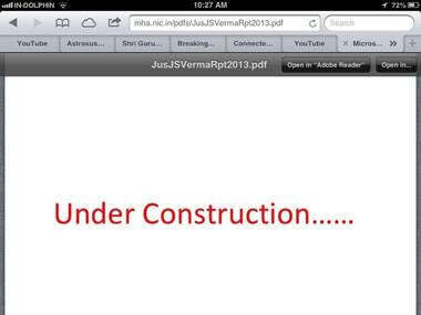 Where did the report go? Screengrab from MHA website