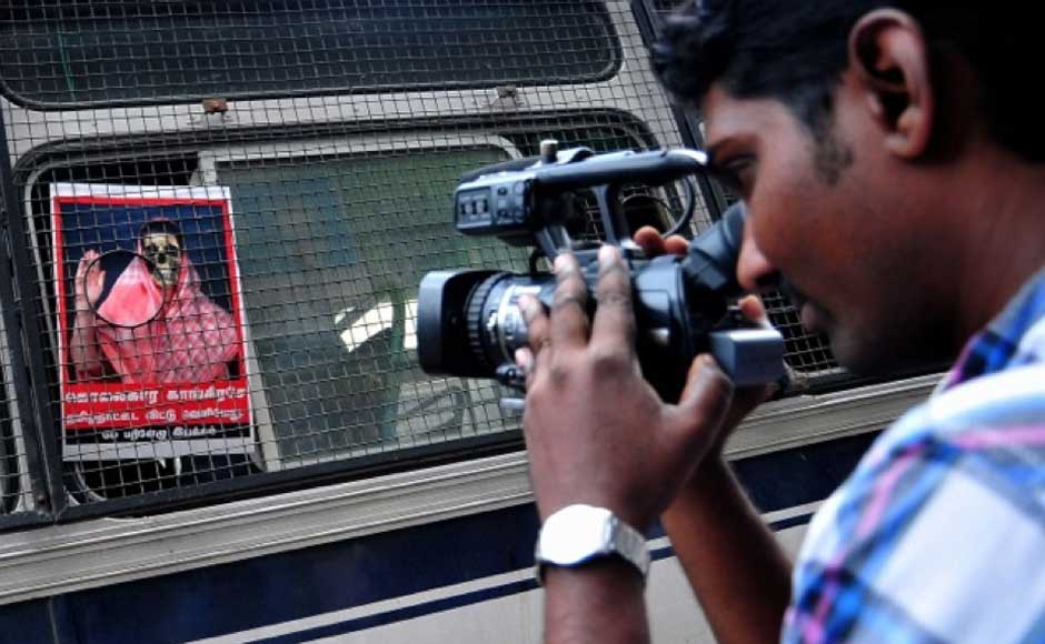A journalist at the protest rally in Chennai on Saturday. Firstpost A journalist at the protest rally in Chennai on Saturday. Firstpost
