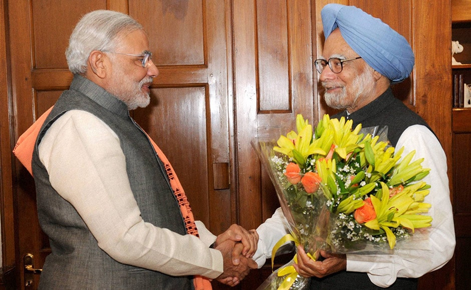 Images When Modi came calling on PM Manmohan Singh