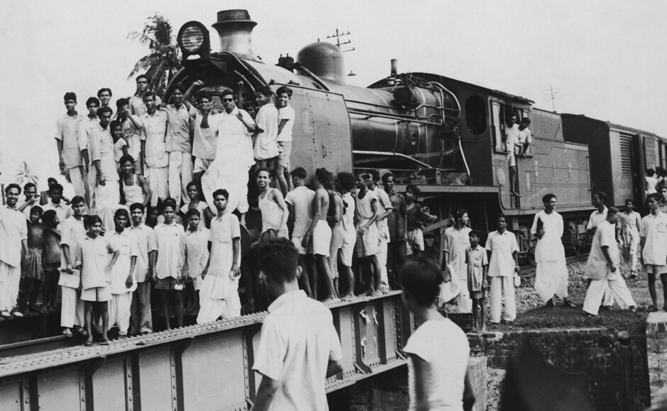 21st July 1952: Indian demonstrators hold up a train outside Calcutta in protest against excessive police action during a general strike. Getty Images 21st July 1952: Indian demonstrators hold up a train outside Calcutta in protest against excessive police action during a general strike. Getty Images