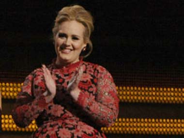 Adele at the Grammy awards this year: AP