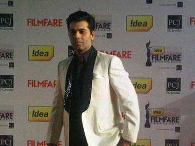 Karan Johar at the Filmfare awards. IBN-Live 