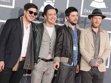 Mumford & Sons at the 55th Grammy Awards on Sunday. AP