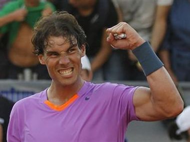 Spain's Rafael Nadal gestures after winning a match against Argentina's Federico Delbonis during their men's singles match at the Chilean Open. Reuters