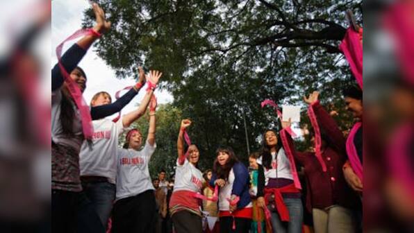 Delhi women unite on Valentine's Day to call for end to violence