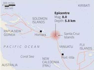 A map showing the epicentre of the quake: Reuters