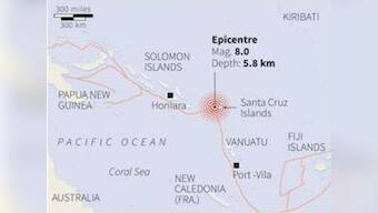 Five killed in small tsunami triggered by Pacific quake