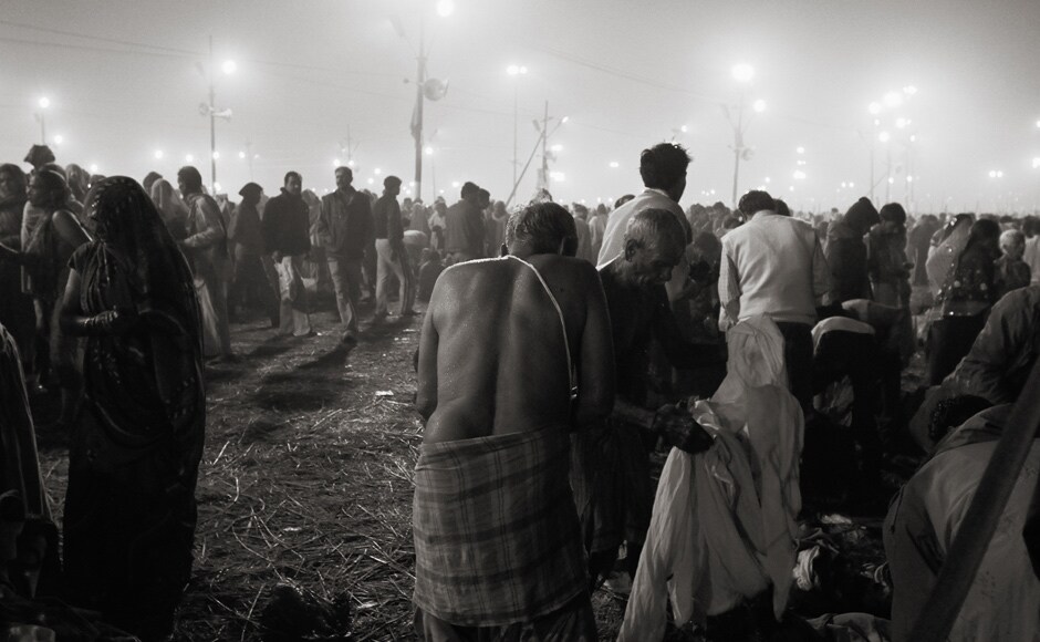 At the Sangam, there are people everywhere. Trilok Sengupta. At the Sangam, there are people everywhere. Trilok Sengupta.