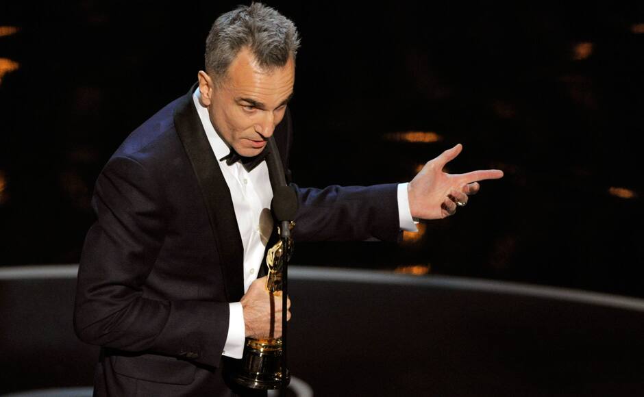 Daniel Day-Lewis accepts the award for best actor in a leading role for 