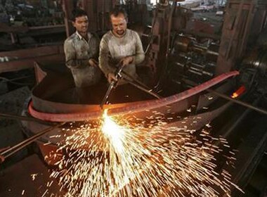 Factory output has been hurt by relatively weak global trade, especially from Europe, India's largest trade partner, with the debt-ravaged euro zone economy expected to contract again this year.