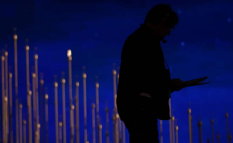 Stage manager Dency Nelson is seen during rehearsals for the 85th Academy Awards in Los Angeles, Thursday, Feb. 21, 2013. AP
