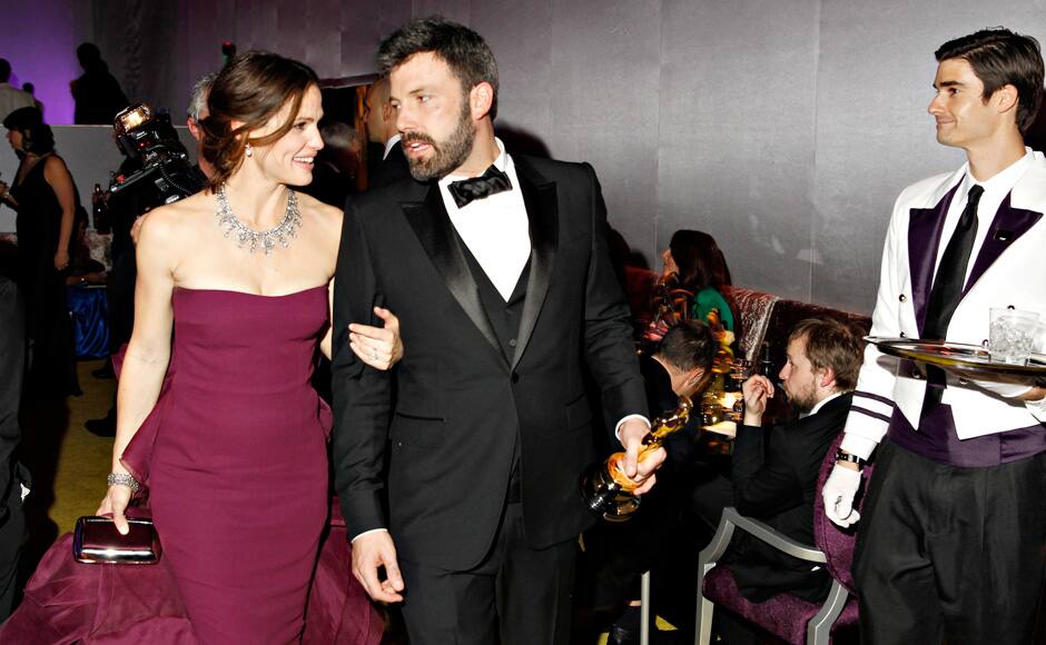 Jennifer Garner and Ben Affleck leave the Governors Ball following the 85th Academy Awards in Hollywood, California February 24, 2013. AP