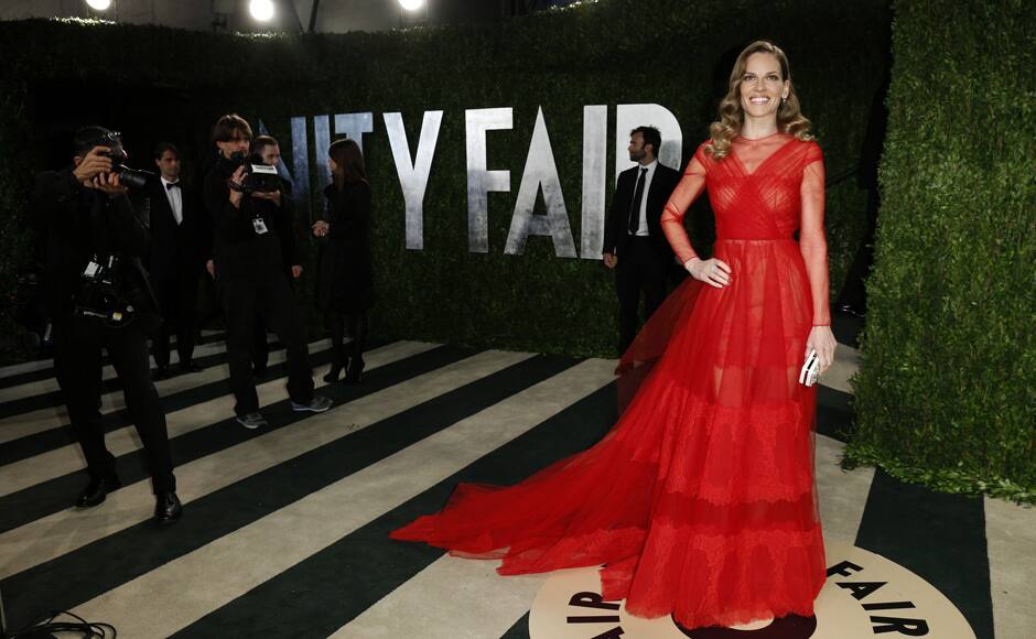 Hilary Swank attends the 2013 Vanity Fair Oscars Party in West Hollywood, California February 24, 2013. Reuters 