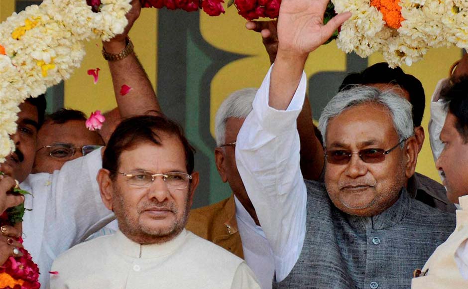 Bihar Chief Minister Nitish Kumar and JD (U) President, Sharad Yadav at the rally. Atul Yadav/PTI Bihar Chief Minister Nitish Kumar and JD (U) President, Sharad Yadav at the rally. Atul Yadav/PTI