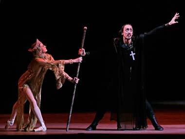 Russian dancer Pavel Dmitrichenko, as Ivan the Terrible, right: AP