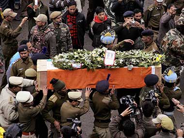 Photo goof up at CRPF jawan's funeral procession Photo goof up at CRPF jawan's funeral procession